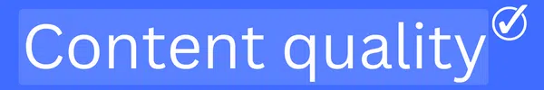 Content quality written on blue background